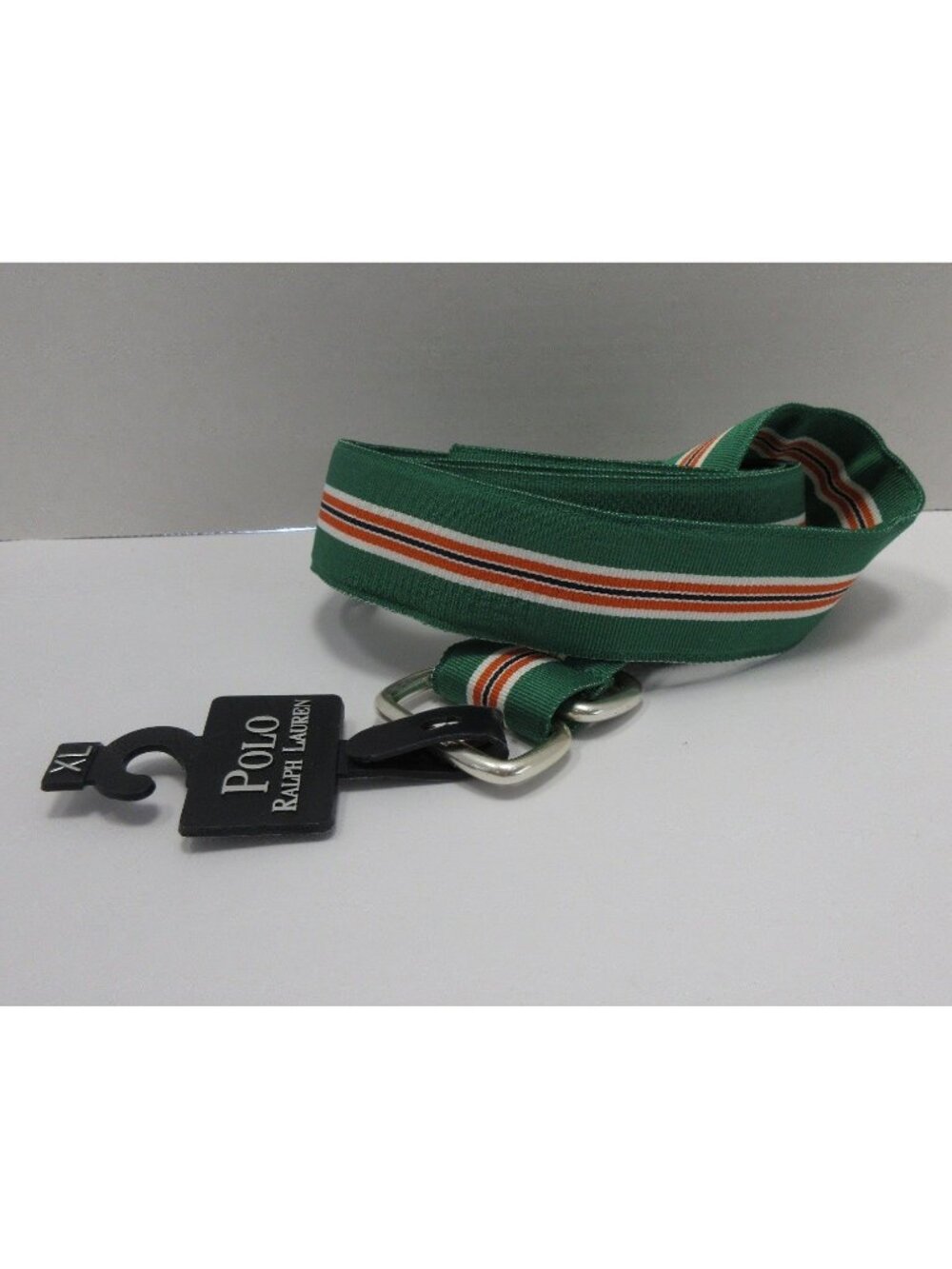 VGT Polo Ralph Lauren Belt XL D Ring Striped Grosgrain Webbing Buckle